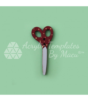 Botón madera Tijera Roja pequeña