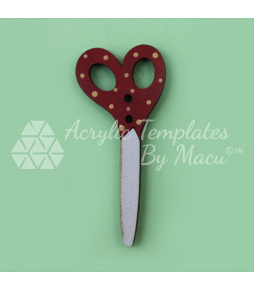 BOTÓN MADERA TIJERA ROJA GRANDE