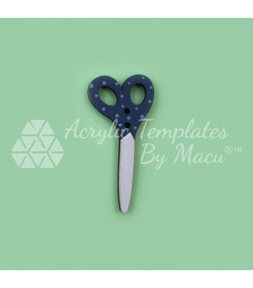 BOTÓN MADERA TIJERA AZUL PEQUEÑA