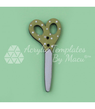 BOTÓN MADERA TIJERA VERDE GRANDE