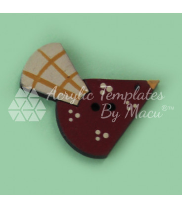 BOTÓN MADERA PÁJARO ROJO